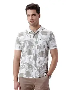 CROCODILE Men Printed Cotton Casual Polo T-Shirt | Comfort Fit | Half Sleeve