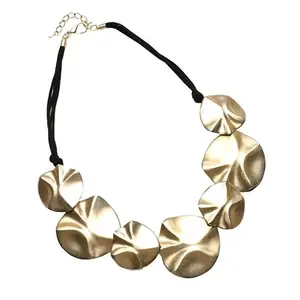 SOHI Women's Whispering Willow Statement Necklace For Casual Wear | Metallic Gold Colour | Alloy Material | Lobster Clasp Closure | Metallic Statement Necklace | Fashion Necklace For Women and Girls