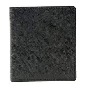 LOUIS STITCH Men's Denim Blue Italian Saffiano Leather Wallet RFID Blocking Slim Card Holder Multiple Slots Handcrafted Premium Wallets for Men Boys (Goel) (LSWL-SF-DC-BU)
