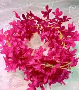 Hair gajra pink flowers for wedding (pack of 1)