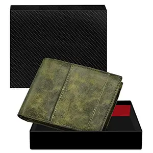 DUQUE Men's EleganceGent Made from Genuine Leather Luxury, Style, and Functionality Combined Wallet (JAC-WL18-Green)