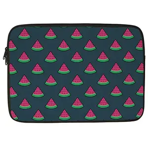 Crazyify Watermillon Piece Printed Laptop Sleeve/Laptop Case Cover/Laptop Bag 11 inch with Shockproof & Waterproof Linen On All Inner Sides | MacBook/Laptop Sleeve for Men & Women