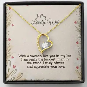 To My Lovely Wife - 92.5 Sterling Silver Pendant (White Gold)
