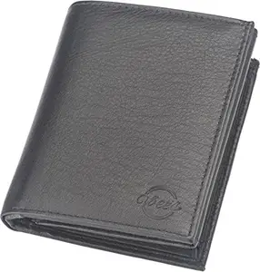 Vbees London Black Leather Trifold Black Stylish & Elegant Men's Wallet
