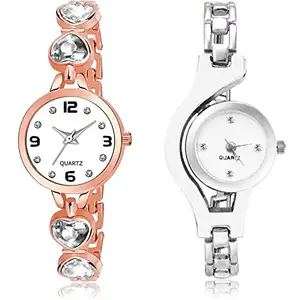 NEUTRON Fashion Analog White Color Dial Women Watch - G660-G70 (Pack of 2)