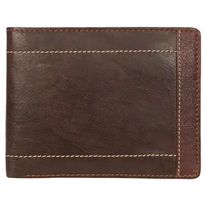 Leatherman Fashion LMN Genuine Leather Men Brown Wallet 6 Card Slots