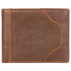 Leatherman Fashion LMN Genuine Leather Unisex Brown Wallet (4 Card Slots)