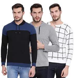 Mack Jonney Multicolor Full Sleeve T-Shirt for Men(Pack of 3)-T_11_BLK_10_MLG_9_WHT-03-M