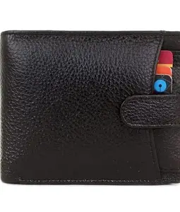 Tishar Leather Men Wallet ATM Card Wallet Men's Wallet Purse (Black)