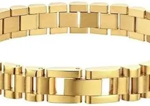 VIEN Stylish Gold Plated Stainless Steel Watch Band Link Bracelet Wristband for Men Women Retro Vintage Old Style Presidential Bracelet