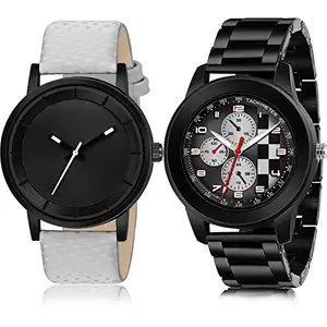 NIKOLA Exclusive Analog Grey and Black Color Dial Men Watch - BM2-(15-S-20) (Pack of 2)