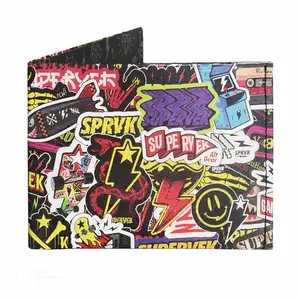 Supervek Sticker Paper Slim Wallet | Hypebeast Anime Streetwear Stitched Tyvek Bifold Mens Wallet | Men's Mighty Credit Card Holder Purse | Wallet Gift for Him Boyfriend Husband Boys Gents