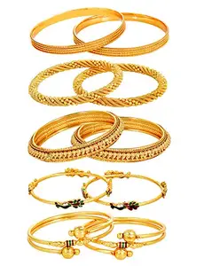 YouBella Valentine Gifts Gold Plated Bangles Combo Of 5 Bangles Jewellery For Girls/Women (2.4)