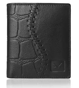 Al Fascino RFID Protected Black NDM Leather Wallet for Men|6 Card Slots| |1 ID Card Slot|2 Hidden Compartments|2 Currency Slots| with Elegant Design