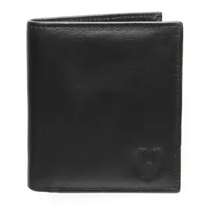 Flyer Wallets for Men (Color- Black) Genuine Leather Wallet Stylish Design Pack of 1 WBL028