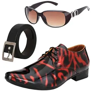 Vitoria Tranding Men Formal Shoes with Free Belt & Unisex Sliver Blue Sunglasses Combo/7