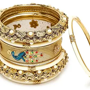 Shining Diva Fashion Latest Antique Gold Plated Set of 7 Stylish Traditional Bangle for Women (11164b_2.6)