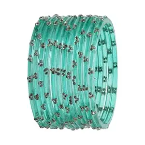 Ranika Traditional Glass Bangles Set for Women & Girls | Designer Stone Studded Bangles | Bangles for Daily & Festive Use
