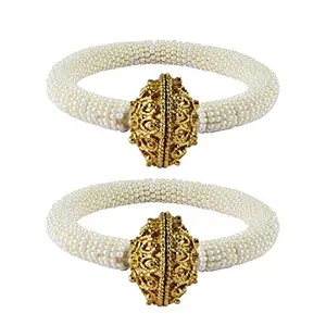 MAYA FASHION White Plain Brass Bangle With Very Extra Large Size Elegant Extra Large Size Bangle | Perfect Fit for Plus Size banglesTrendy and Comfortable Fit for woman and girls | (Sku-ban2167)
