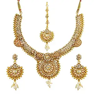 YouBella Gold Plated Necklace Jewellery set with Earrings For Girls/Women