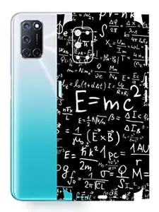 AtOdds - Oppo A52 Mobile Back Skin Rear Screen Guard Protector Film Wrap with Camera Protector (Coverage - Back+Camera+Sides) (E=mc2)