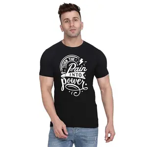 ALLEN BLACK Men's Round Neck T-Shirt, (GRR_ XS_1717_BZR) Black