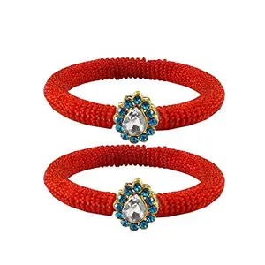 MAYA FASHION Red Stone Brass Bangle With Very Extra Large Size Elegant Extra Large Size Bangle | Perfect Fit for Plus Size banglesTrendy and Comfortable Fit for woman and girls | (Sku-ban2118)