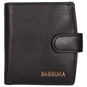 Sassora Genuine Leather Small Black RFID Protected Women Wallet (4 Card Slots)