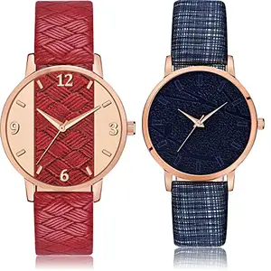 NEUTRON Fashion Analog Red and Blue Color Dial Women Watch - GM399-GM326 (Pack of 2)
