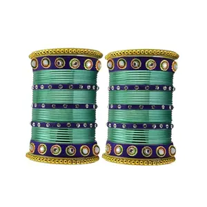Vidhya Kangan Multi Brass Stone Stud Bangle (ban28660-2.2)