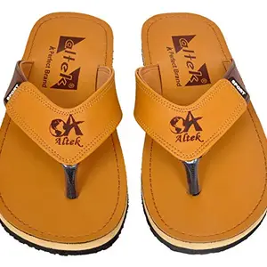 Altek Men's Flip Flop Home Use Slippers Soft Trendy Casual Daily Use Water Proof Chappal-14127_Tan-12