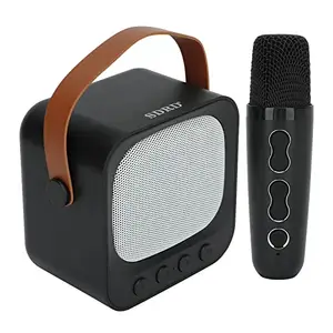 TUORE Bluetooth Karaoke Speaker Machine, Rechargeable Multifunctional Bass Treble Adjustment Superb HD Stereo Sound Karaoke Machine Portable for Outdoor (Black)