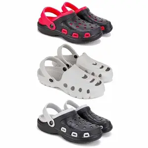 DRACKFOOT-Lightweight Classic Clogs || Sandals with Slider Adjustable Back Strap for Men-Combo(3)-3017-3135-3018-9 Black