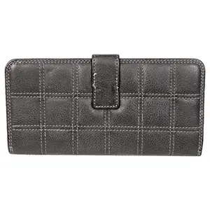 Leatherman Fashion LMN Genuine Leather Women's Black Wallet 12 Card Slots