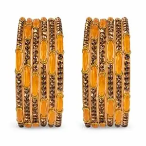 Srijman Creation Traditional Stone-Studded Glass Bangles for Women (Pack of 12) | Elegant Ethnic Churi Set | Multiple Colors | Sizes 2.4, 2.6, 2.8