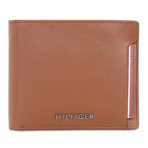 Tommy Hilfiger Leather Men Bethany Slimfold Wallet - Tan, No. Of Card Slot : 9