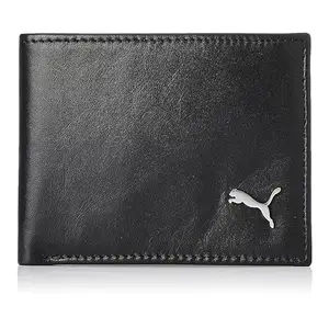 Glitch Black Leather Wallet for Men Coin and Card Slots and Money Compartment Faux Leather