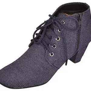 exotique Women's Blue Casual Boot (EL0054BL_40)