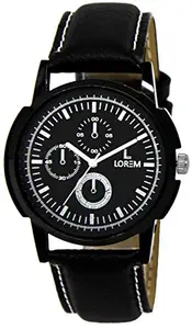 Black & White Glossy Finish Analog Watch for Men LR13
