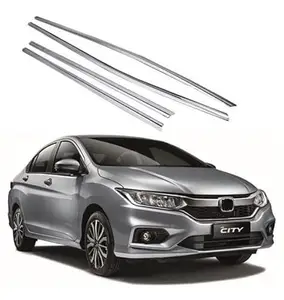 AUTOSMARTLOOK Car Lower Chrome Window Garnish for Honda City Type - 5 (2018-2019)