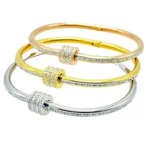 MIAMI bracelet for women Stylish Bangles for women Adjustable Anti Tarnish Bracelet for girls rose gold Kada for Women Accessories Anti Tarnish Jewellery Stainless Steel Cuff Bracelet gifts Combo