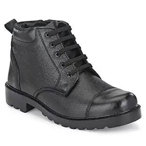 SHOE DAY Black Police Shoes for Men OX3008BLK