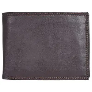 Leatherman Fashion LMN Unisex Casual Brown Genuine Leather Wallet (6 Card Slots)
