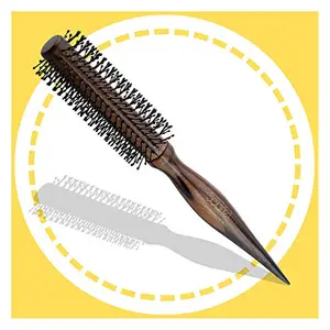 Scarlet Line Professional Sanyo Maple Wood Anti Static Round Hair Brush with Pointed Handle for Hair Sectioning for Men and Women, Brown