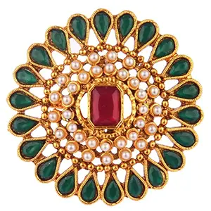 Efulgenz Women's Traditional Crystal Adjustable Ring, Green