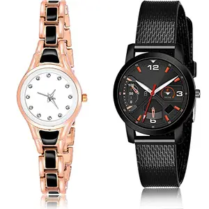 NEUTRON Formal Analog White and Black Color Dial Women Watch - G595-(40-L-10) (Pack of 2)