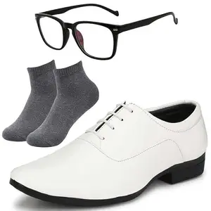 Vitoria Wonderfull Looks Menl Men White Lace Formal Shoes with Dark Gray Socks & Black Computer Frame/10