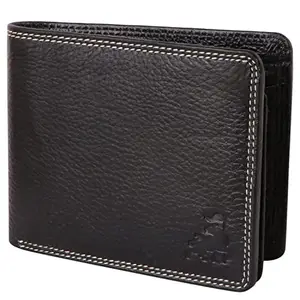 Zorfo Genuine Lather Wallet 5 Card Slots with Photo id Slot & Premium Gift Box (Black)