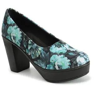 FURIOZZ Women's Floral Print High Heels Pumps GNNPAzalea-SKY-40