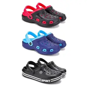 DRACKFOOT-Lightweight Classic Clogs || Sandals with Slider Adjustable Back Strap for Men-Combo(SP)-3017-3019-3014-8 Black